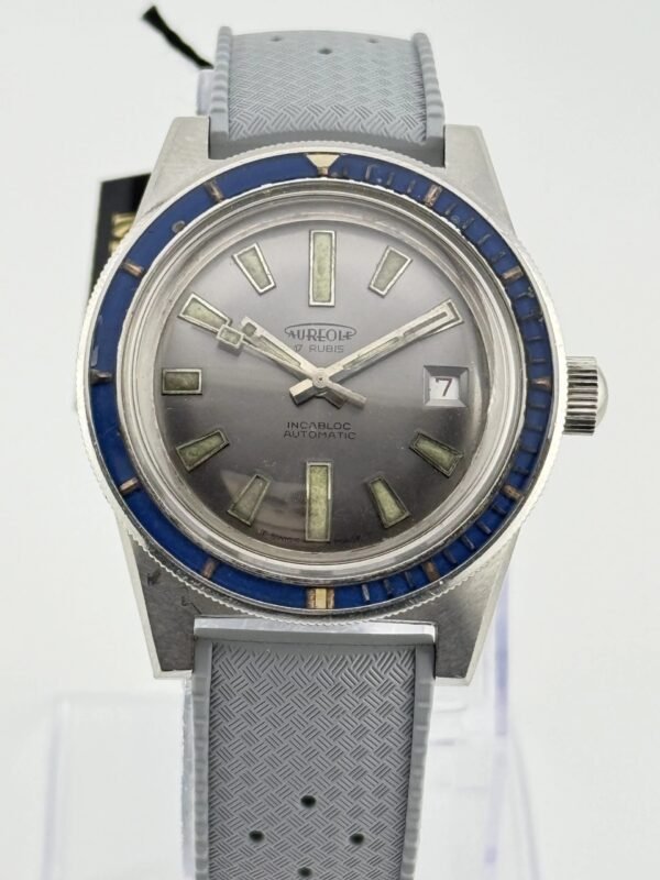 Aureole Skin Diver Grey Dial Blu Backelite Bezel Steel Automatic 39mm