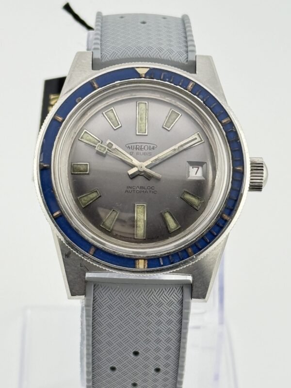 Aureole Skin Diver Grey Dial Blu Backelite Bezel Steel Automatic 39mm