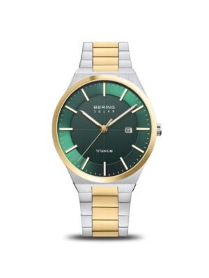 Bering orologio cronografo uomo Solar Titanio/Oro