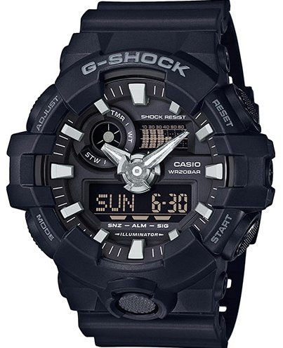 Casio G-Shock Serie GA-700 Nero e Inserti Bianchi Casio G-Shock Serie GA-700 Nero e Inserti Bianchi