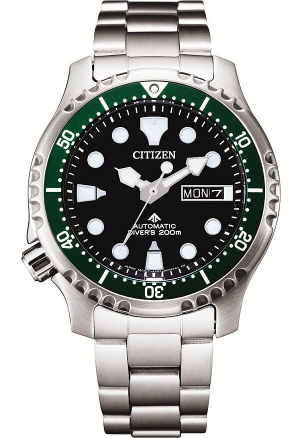 Citizen Promaster Automatico Diver NY0084 Sub 200 Metri Cinturino Acciaio Quadrante Nero Ghiera Verde
