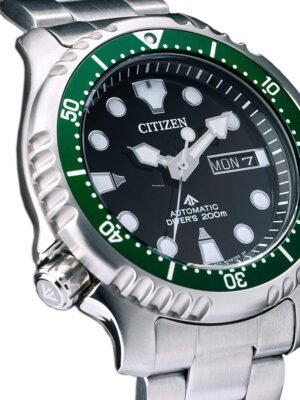 Citizen Promaster Automatico Diver NY0084 Sub 200 Metri Cinturino Acciaio Quadrante Nero Ghiera Verde