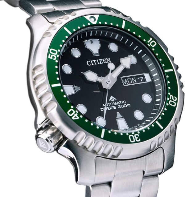 Citizen Promaster Automatico Diver NY0084 Sub 200 Metri Cinturino Acciaio Quadrante Nero Ghiera Verde