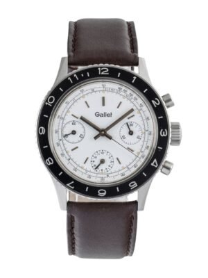 Gallet Multichron Pilot chronograph steel manual winding men's watch Vintage [2603518]