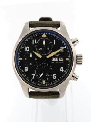 IWC Pilot Spitfire Chronograph ref. IW387901 Black Dial "Never Polished" Full Set 2020 shop online Horae Luxury - Vendita online orologi vintage di lusso