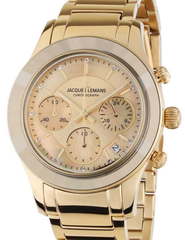Jacques Lemans 1-2151H Venice Orologio Donna Cronografo 38mm 5ATM