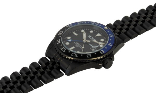 Mec Explora Gmt Cassa Pvd Acciaio 40mm Ghiera Blu e Nera