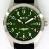 M.e.c. Modello S527 Quarzo Vetro Zaffiro Quadrante Verde Cinturino Pelle