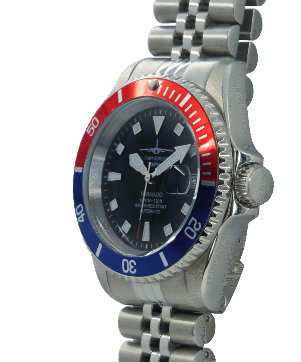 Military European Company modello Tornado 03BR Automatico Ghiera Blu e Rossa