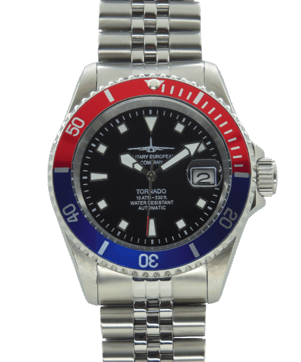 Military European Company modello Tornado 03BR Automatico Ghiera Blu e Rossa