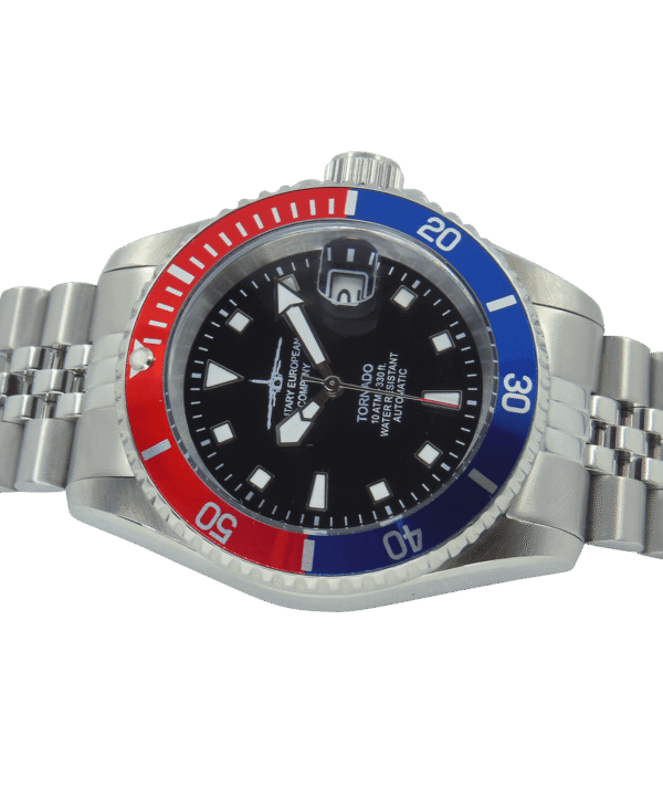 Military European Company modello Tornado 03BR Automatico Ghiera Blu e Rossa