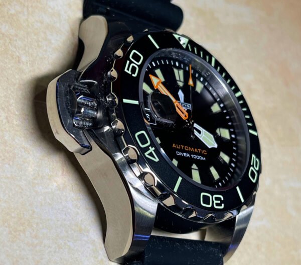 Militum Abisso Marino AM1 Sub 1000 Metri Valvola elio Cassa In Acciaio da 44mm con proteggi corona automatica Vetro Zaffiro Militum Abisso Marino AM1 Sub 1000 Metri Valvola elio Cassa In Acciaio da 44mm con proteggi corona automatica Vetro Zaffiro