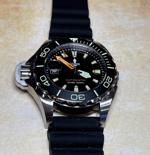 Militum Abisso Marino AM1 Sub 1000 Metri Valvola elio Cassa In Acciaio da 44mm con proteggi corona automatica Vetro Zaffiro Militum Abisso Marino AM1 Sub 1000 Metri Valvola elio Cassa In Acciaio da 44mm con proteggi corona automatica Vetro Zaffiro