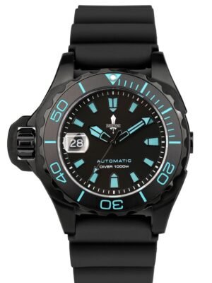 Militum Abisso Marino AM4 Sub 1000 Metri Valvola elio Cassa in Acciaio Trattamento Pvd Black da 44mm con proteggi corona automatica Vetro Zaffiro