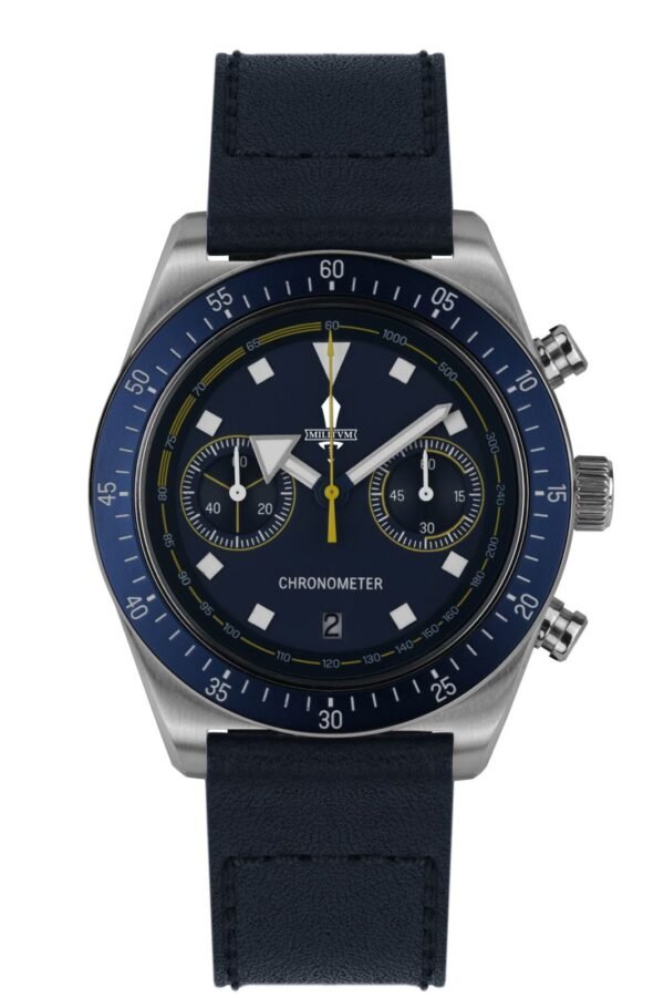 Militum Chronos Dotato Di Cronografo Cassa Satinata Da 44mm Dial Blu