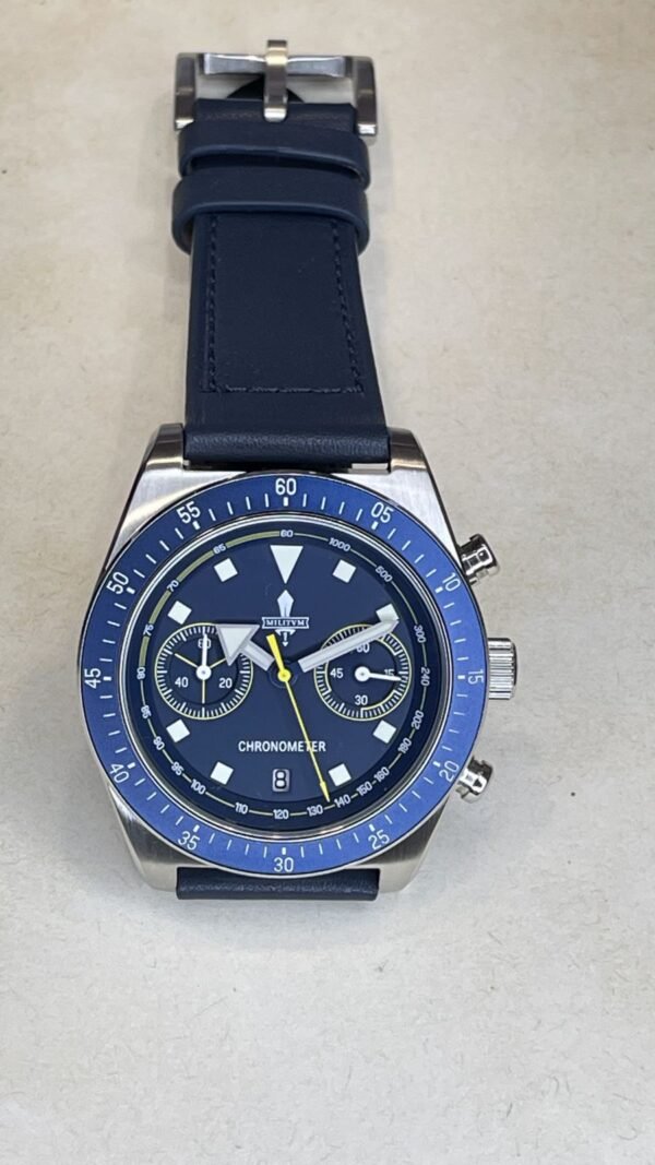 Militum Chronos Dotato Di Cronografo Cassa Satinata Da 44mm Dial Blu