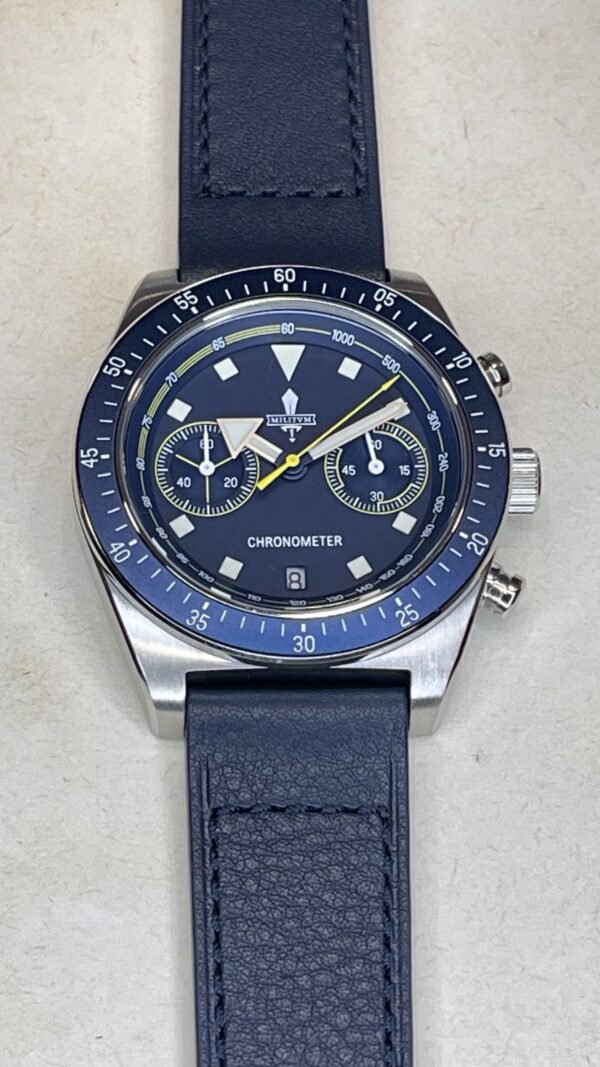 Militum Chronos Dotato Di Cronografo Cassa Satinata Da 44mm Dial Blu