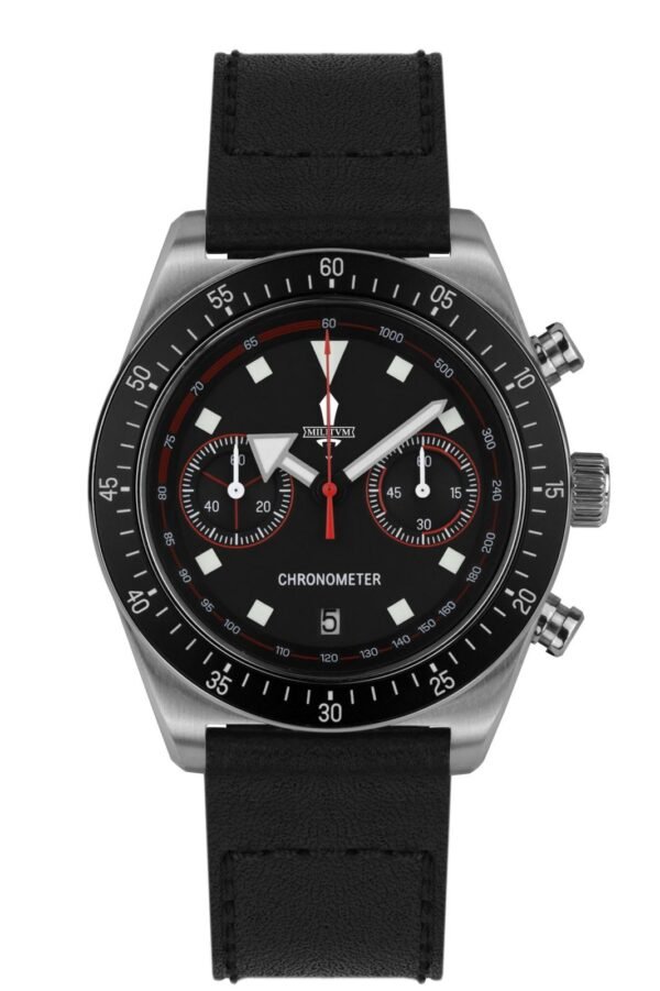 Militum Chronos Dotato Di Cronografo Cassa Satinata Da 44mm Dial Nero