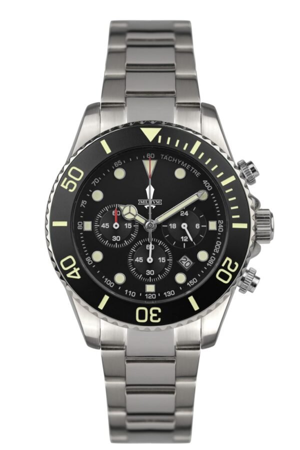 Militum Crono Evolution Da 42mm Dial e Ghiera di Colore Nero