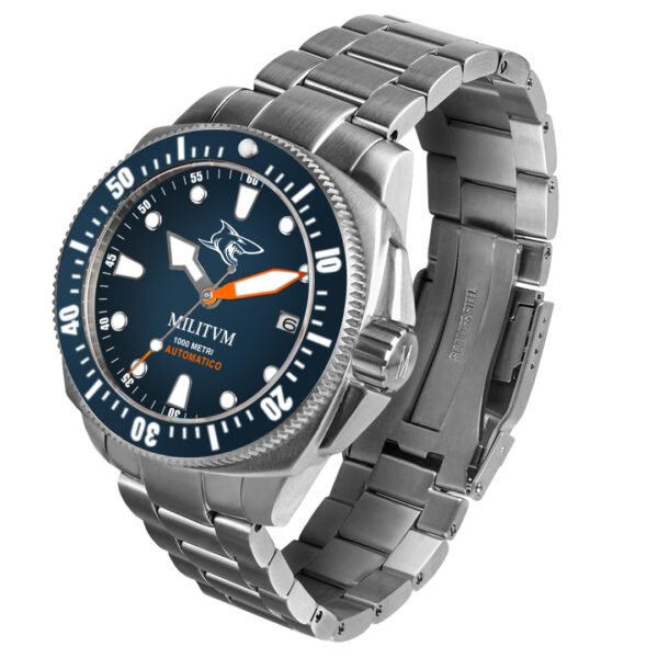 Militum Fortezza Marina M2 Cassa 42mm Sub 1000 Metri Limited Edition 1/100 Megalodonte Valvola Elio Vetro Zaffiro Ghiera Ceramica Quadrante Blu Militum Fortezza Marina M2 Cassa 42mm Sub 1000 Metri Limited Edition 1/100 Megalodonte Valvola Elio Vetro Zaffiro Ghiera Ceramica Quadrante Blu