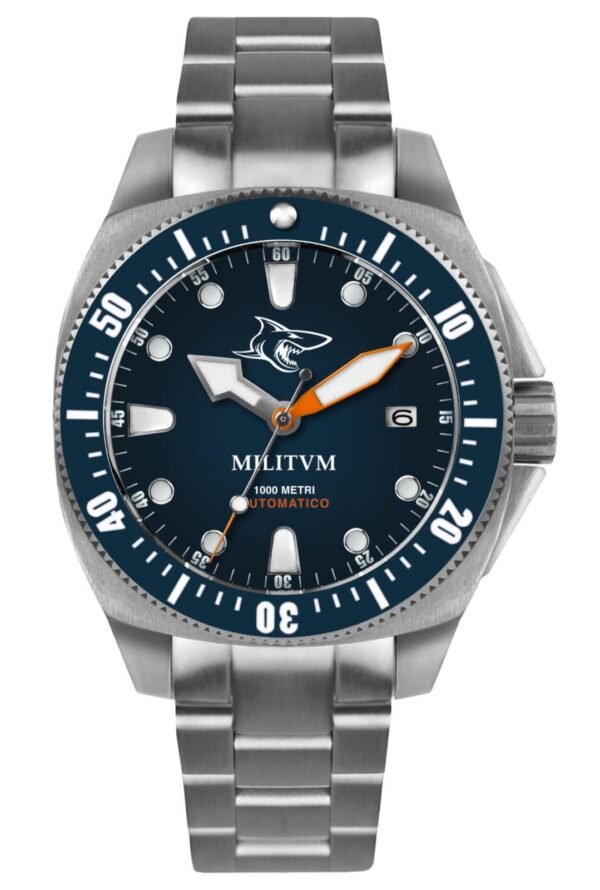 Militum Fortezza Marina M2 Cassa 42mm Sub 1000 Metri Limited Edition 1/100 Megalodonte Valvola Elio Vetro Zaffiro Ghiera Ceramica Quadrante Blu Militum Fortezza Marina M2 Cassa 42mm Sub 1000 Metri Limited Edition 1/100 Megalodonte Valvola Elio Vetro Zaffiro Ghiera Ceramica Quadrante Blu