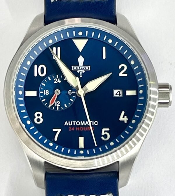 Militum Fuoriquota cassa 42 automatico zaffiro dial blu cinturino pelle