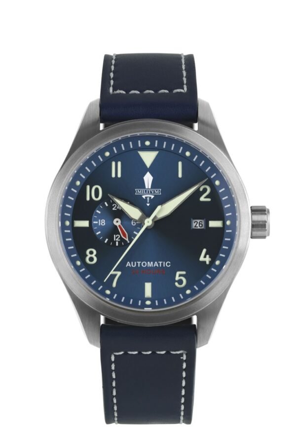 Militum Fuoriquota cassa 42 automatico zaffiro dial blu cinturino pelle