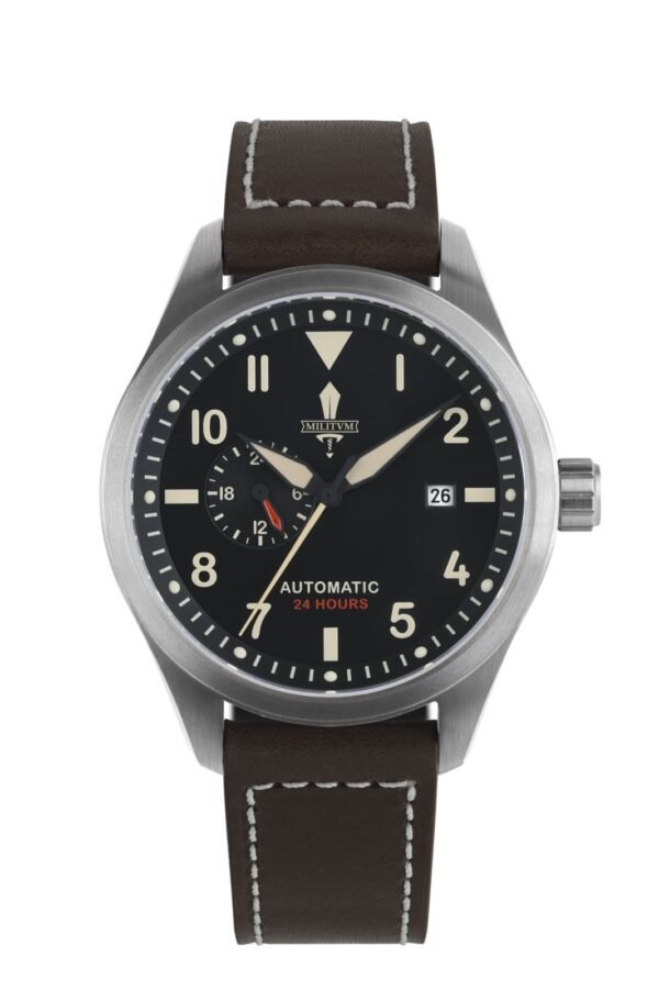 Militum Fuoriquota cassa 42 automatico zaffiro dial nero cinturino pelle