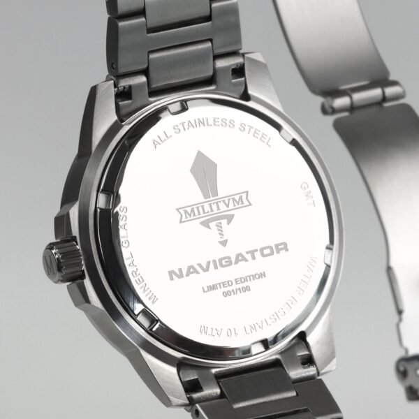 Militum Navigator GMT movimento Svizzero Ronda 515-24h dial Bianco