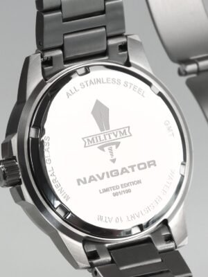 Militum Navigator GMT movimento Svizzero Ronda 515-24h dial Nero
