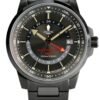 Militum Navigator GMT movimento Svizzero Ronda 515-24h dial Nero Cassa e Cinturino Nero Pvd