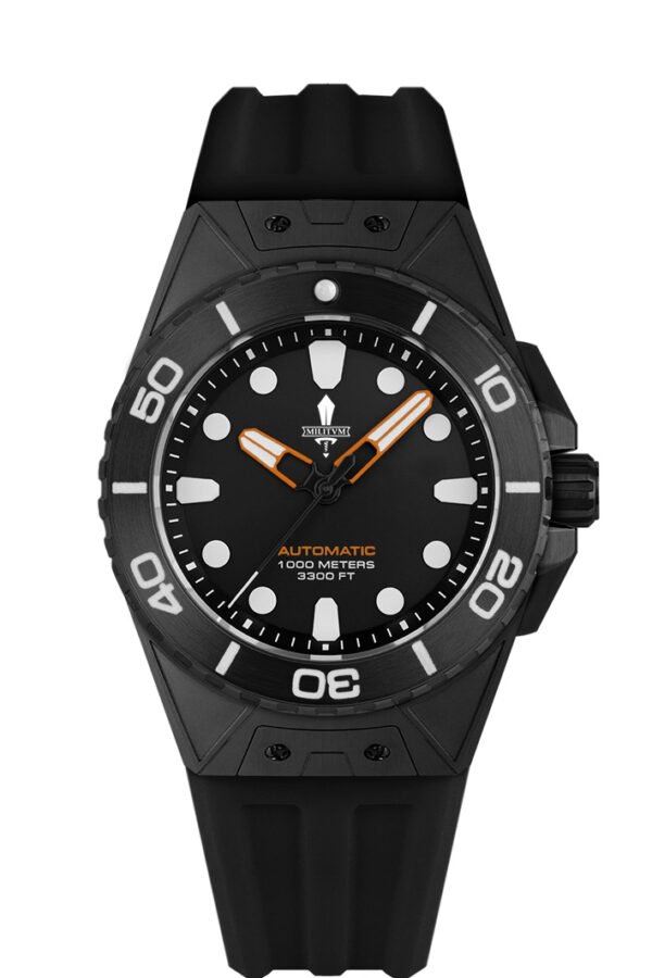 Militum Oblò Sub 1000 Metri cassa 42mm e 15 di altezza in acciaio black