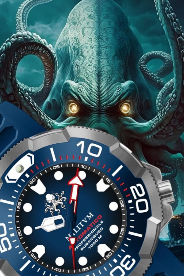 Militum Ocean 1000 Metri Automatico con valvola Elio Zaffiro Limited Edition Octopus