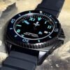Militum Poseidone C3 Cassa 46mm Sub 1000 Metri Limited Edition 1/100 Valvola Elio Vetro Zaffiro Ghiera Ceramica Quadrante California Nero Con Inserti Blu