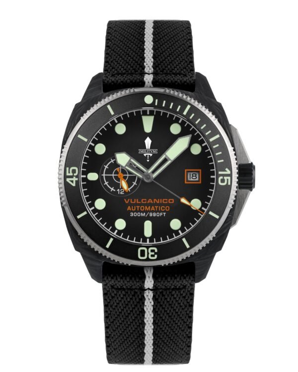 Militum Vulcanico da 42mm In Carbonio Forgiato e Titanio 30 Atm Dial Black Cinturino Nato