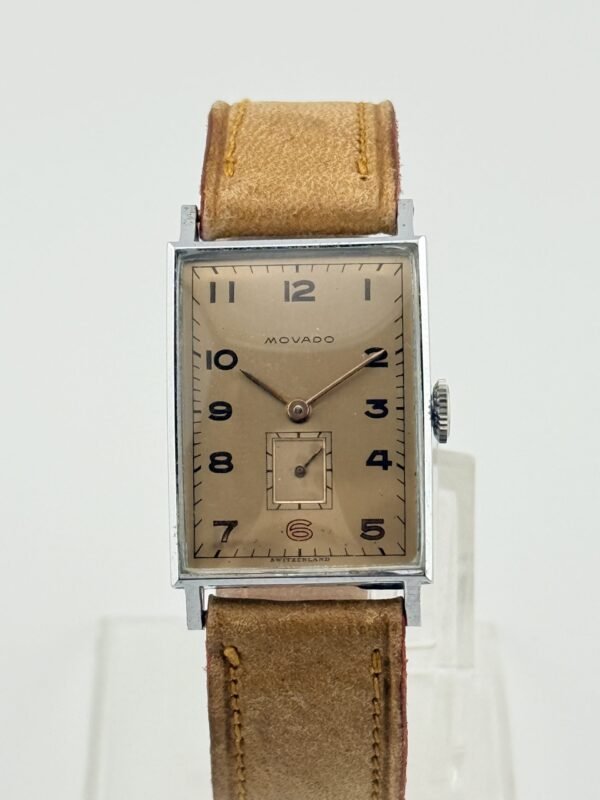 Movado Rectangular Salmon Bronze dial NOS