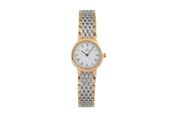 Omega De Ville gilt / steel quartz women's watch 795.0897.2 Vintage [2604801]