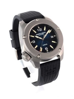 Orologio Artigianale Italiano Gruppo Ardito Modello Lince Titanio Sub 1000 Metri Blu