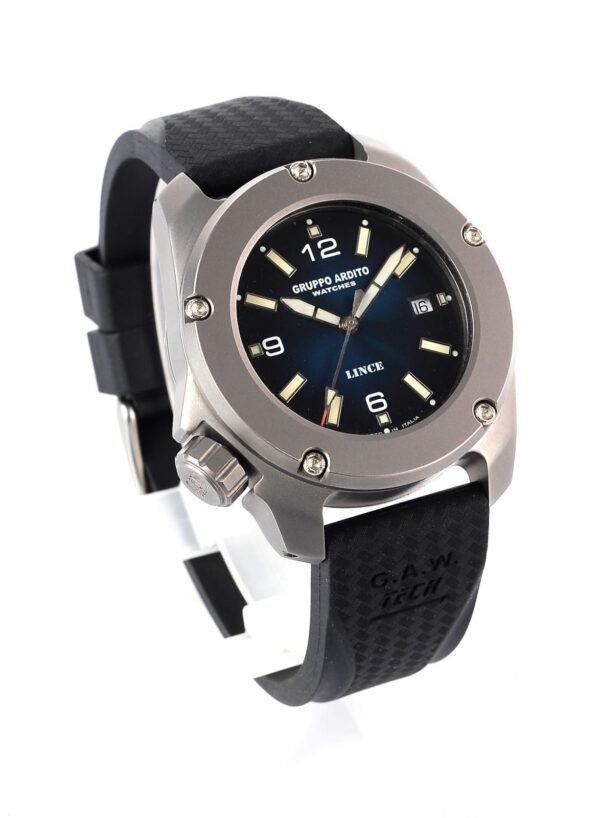 Orologio Artigianale Italiano Gruppo Ardito Modello Lince Titanio Sub 1000 Metri Blu