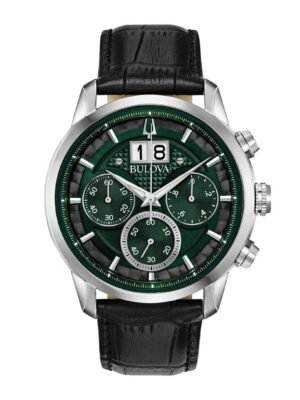 Orologio Cronografo Bulova in Acciaio e Pelle - Sutton Big Date - 96B310