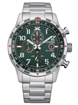 Orologio Cronografo Eco Drive Citizen in Acciaio - Aviator - CA0791-81X