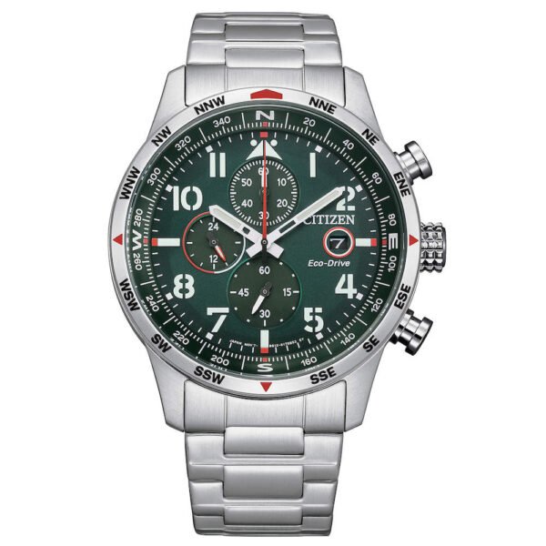 Orologio Cronografo Eco Drive Citizen in Acciaio - Aviator - CA0791-81X