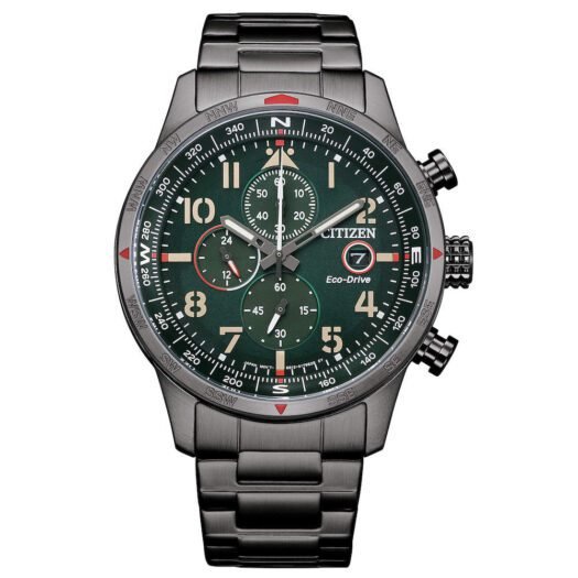 Orologio Cronografo Eco Drive Citizen in Acciaio - Aviator - CA0797-84X