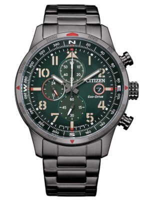Orologio Cronografo Eco Drive Citizen in Acciaio - Aviator - CA0797-84X