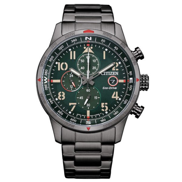 Orologio Cronografo Eco Drive Citizen in Acciaio - Aviator - CA0797-84X