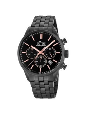 Orologio Cronografo Lotus in Acciaio Nero - Chrono - 18668/2