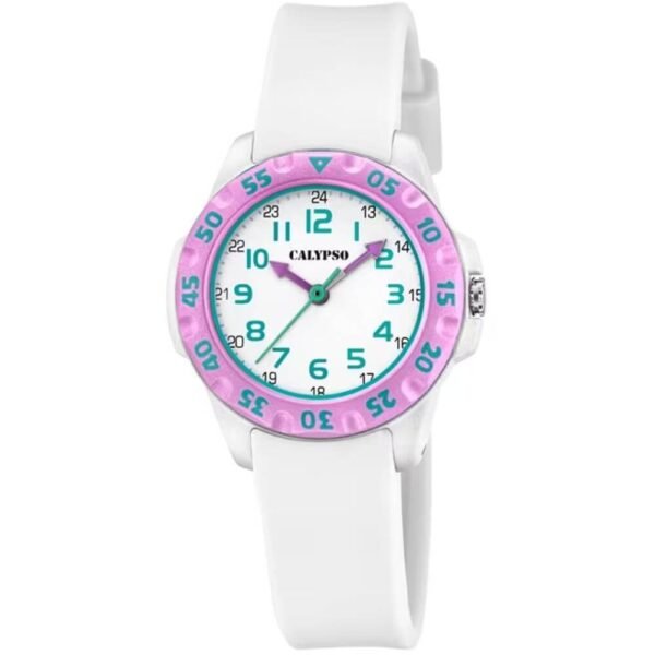 Orologio da Bambina Calypso in Gomma Bianca e Rosa - Junior - K5829/1