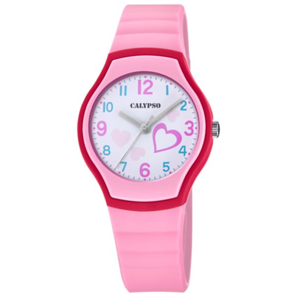 Orologio da Bambina Calypso in Gomma Rosa e Rosso con Cuori - Junior - K5806/2