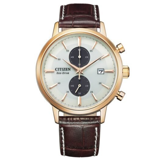Orologio Eco Drive Citizen in Acciaio e Pelle - Classic Crono - CA7063-12A