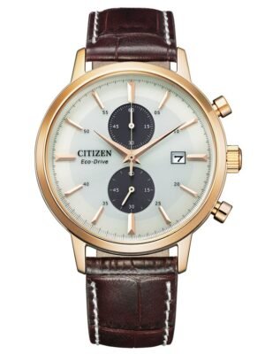 Orologio Eco Drive Citizen in Acciaio e Pelle - Classic Crono - CA7063-12A